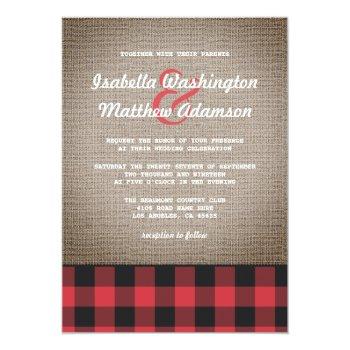 Small Rustic Country Buffalo Plaid & Burlap Wedding Front View
