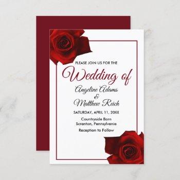 rustic country roses classy floral wedding invitation