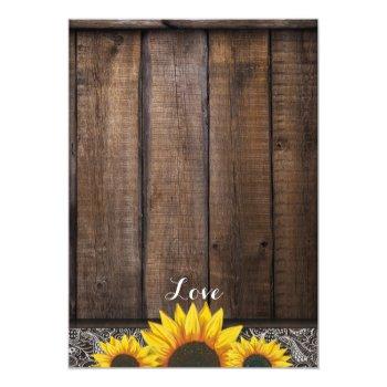 Small Rustic Country Sunflower Wood Wedding Back View
