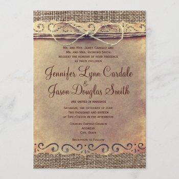 Small Rustic Country Vintage Burlap Wedding Front View