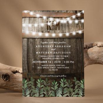 rustic country wedding | greenery leaves invitation