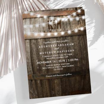 rustic country wedding | string of lights invitation