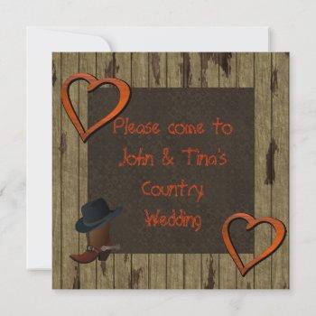 rustic country western wedding invitation