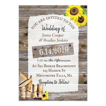 Small Rustic Cowboy Boots And Sunflowers Wedding Front View