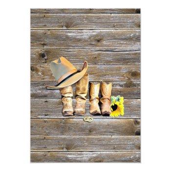 Small Rustic Cowboy Boots And Sunflowers Wedding Back View