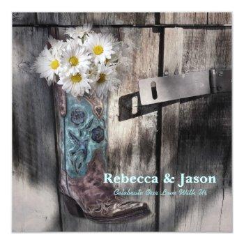 Small Rustic Daisy Western Country Cowboy Wedding Front View