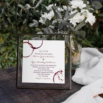 Small Rustic Dark Red Wine Stain Wedding Front View