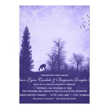 Small Rustic Deer In Trees Purple Wedding Front View