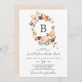 Small Rustic Earth Florals Monogram Wedding Front View