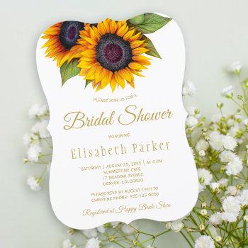 Small Rustic Elegant Gold Sunflowers Baby Shower Front View