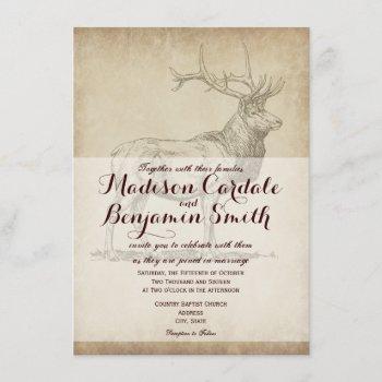 Small Rustic Elk Wildlife Hunting Wedding Front View