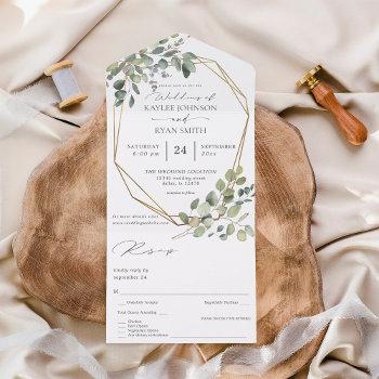 Small Rustic Eucalyptus & Gold Frame Wedding All In One Front View