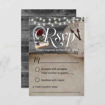 Small Rustic Fairytale Wedding Rose Glass Dome Rsvp Front View