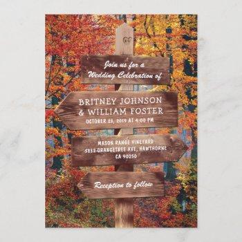rustic fall autumn woodland wedding invitation