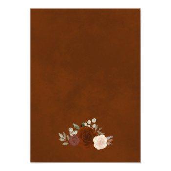 Small Rustic Fall Watercolor Floral Rust Orange Wedding Back View