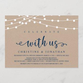 Small Rustic Farm String Lights, Navy Wedding Elopement Front View
