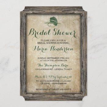 rustic fishing lure bridal shower invitation