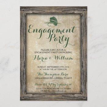 rustic fishing lure engagement party invitation