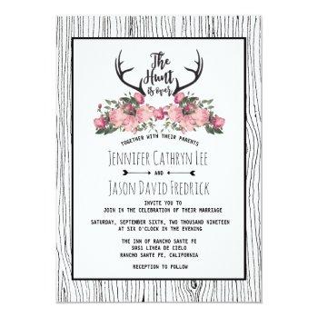 Small Rustic Floral Barnwood Hunt Is Over Wedding Front View