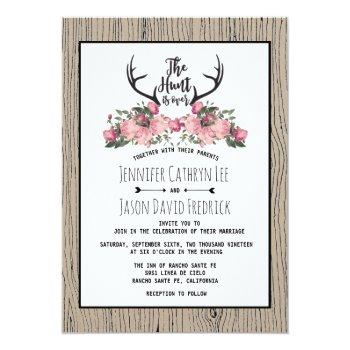 Small Rustic Floral Barnwood Hunt Is Over Wedding Front View