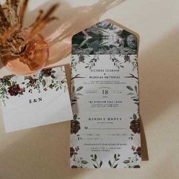 rustic floral boho | all in one wedding invite