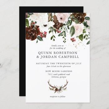 rustic floral | boho botanical wedding invitation