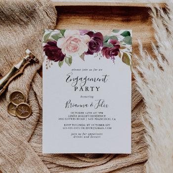 Small Rustic Floral Botanical Foliage Engagement Party Front View