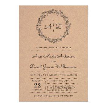 Small Rustic Floral Wreath Wedding Photo Front View
