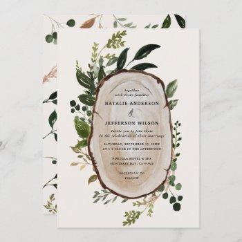 rustic foliage farmhouse elegant botanical wedding invitation