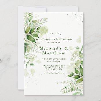 rustic greenery vineyard white wedding invitations