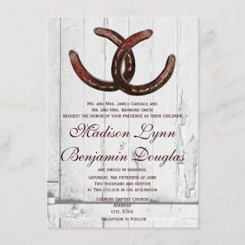 Small Rustic Horseshoes Country Wood Wedding Front View