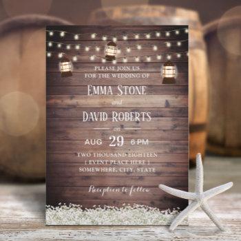 Small Rustic Lantern String Lights Baby's Breath Wedding Front View