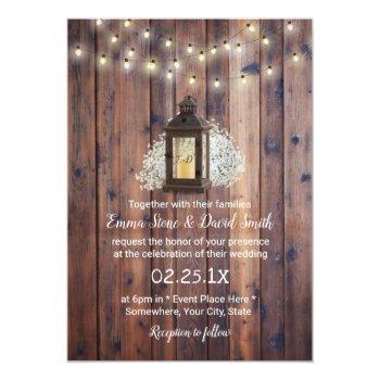 Small Rustic Lantern & String Lights Barn Wedding Front View