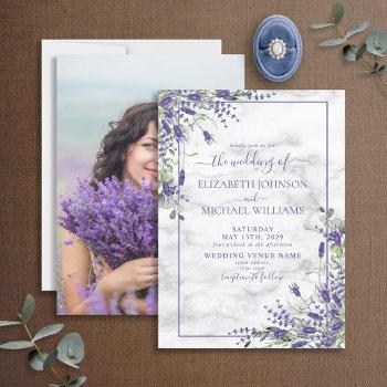 Small Rustic Lavender Eucalyptus Greenery Photo Wedding Front View