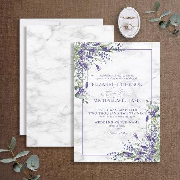 rustic lavender eucalyptus greenery wedding invitation