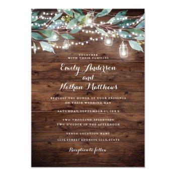 Small Rustic Leaf String Lights Wood Wedding Front View