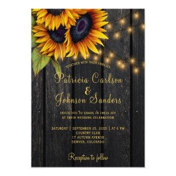 Small Rustic Lights Sunflower Barn Wood Budget Wedding Front View