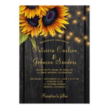 Small Rustic Lights Sunflower Barn Wood Wedding Front View