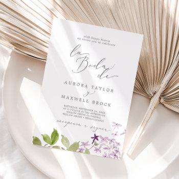 rustic lilac la boda de wedding invitation