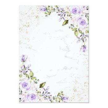 Small Rustic Lilac Lavender Gold Marble Floral Wedding Back View