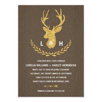 Small Rustic Monogram | Country Chic Stag Wedding Front View
