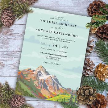 Small Rustic Mountain Forest Big Sky Wedding Front View