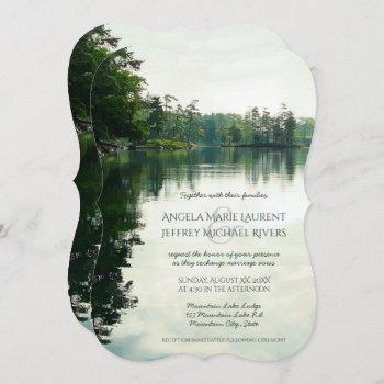 Small Rustic Mountain Lake Reflection Wedding Front View