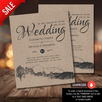 Small Rustic Mountain Landscape Pine Trees Wedding Front View
