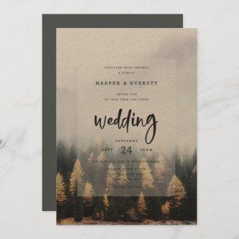 Small Rustic Mountain Pine Trees Fall Forest Wedding Front View