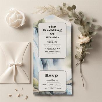 Small Rustic Mountain Waterfall Boho Wedding All In One Front View