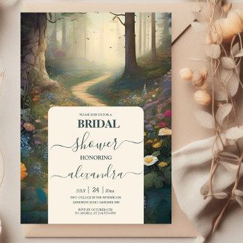 rustic mountain woodland forest bridal shower invitation