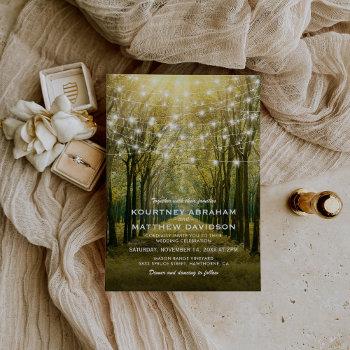 rustic outdoor woodland wedding invitation