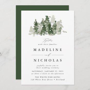 rustic pine forest wedding invitation