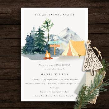 Small Rustic Pine Woods Camping Mountain Baby Shower Front View